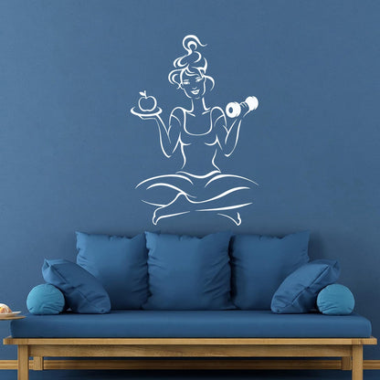 Woman Gymnastics Fitnesscenter Girl Training Diet Health Yoga Engraving Decals It Won'T Fall Off