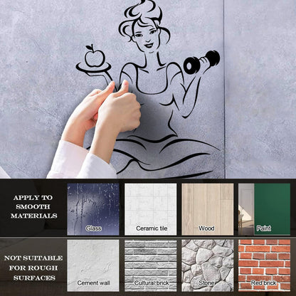 Woman Gymnastics Fitnesscenter Girl Training Diet Health Yoga Engraving Decals It Won'T Fall Off