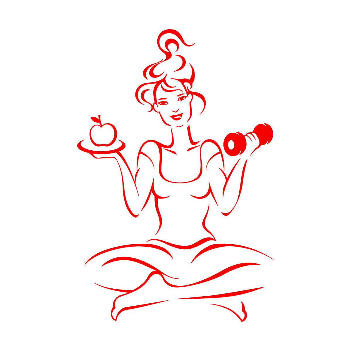 Woman Gymnastics Fitnesscenter Girl Training Diet Health Yoga Engraving Decals It Won'T Fall Off