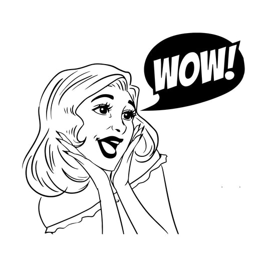 Wall Stickers Wow Beauty Salon Woman Girl Fashion Retro Car Body Decoration