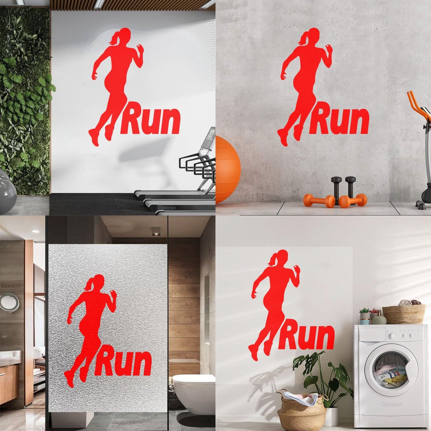 Run Running Girl Woman Sport Motivation Wall Decals Pvc Removable Without Leaving Glue