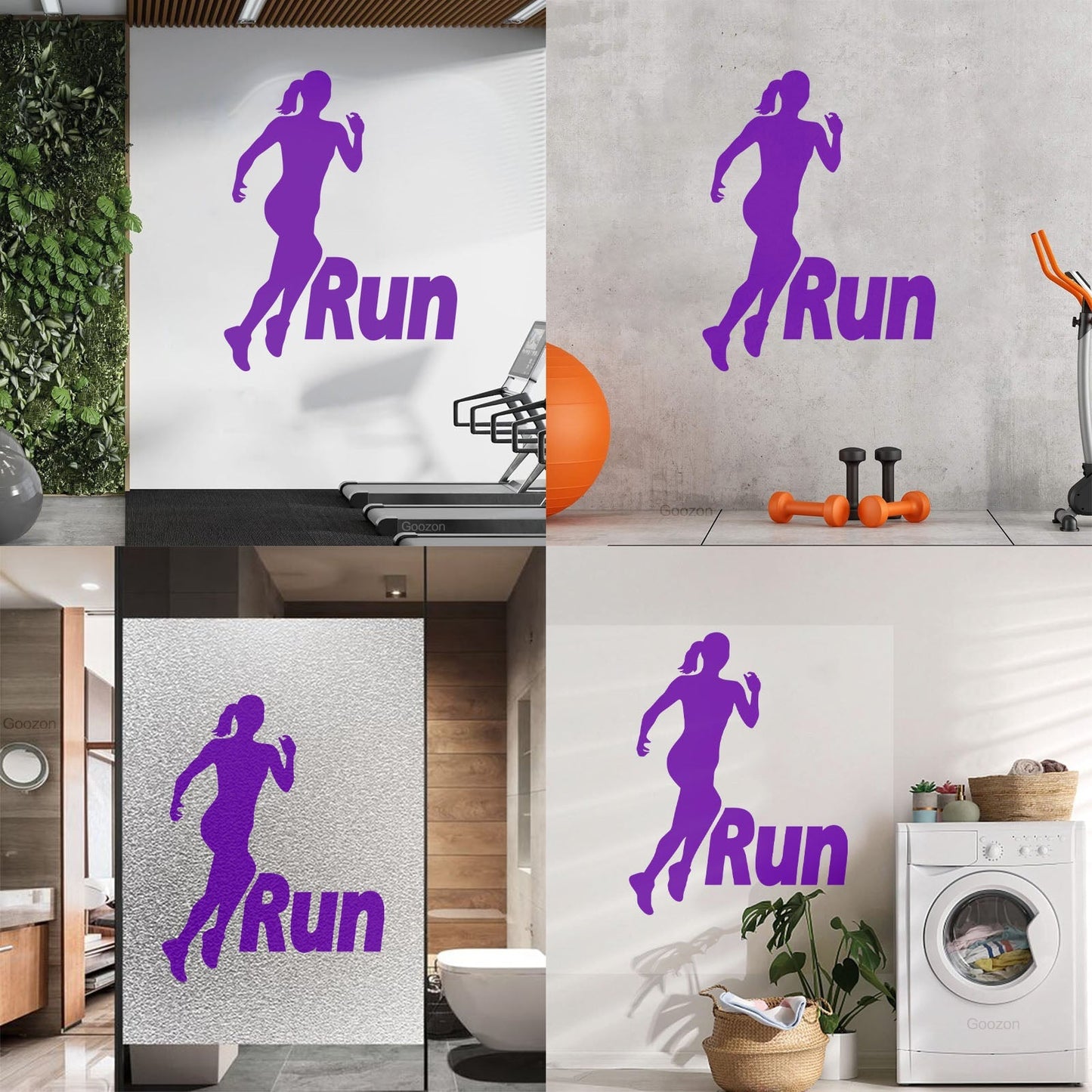 Run Running Girl Woman Sport Motivation Wall Decals Pvc Removable Without Leaving Glue