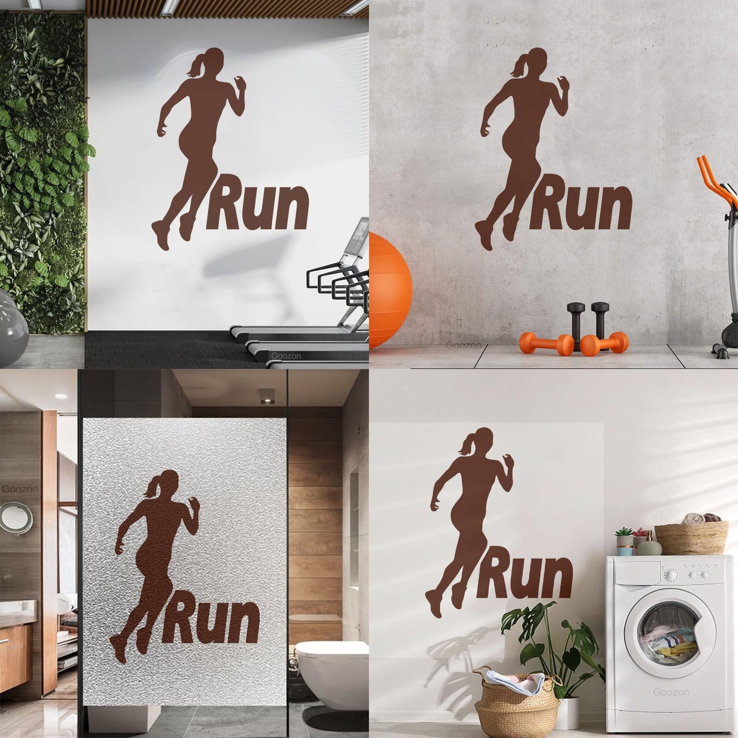 Run Running Girl Woman Sport Motivation Wall Decals Pvc Removable Without Leaving Glue