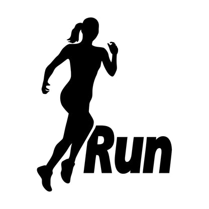 Run Running Girl Woman Sport Motivation Wall Decals Pvc Removable Without Leaving Glue