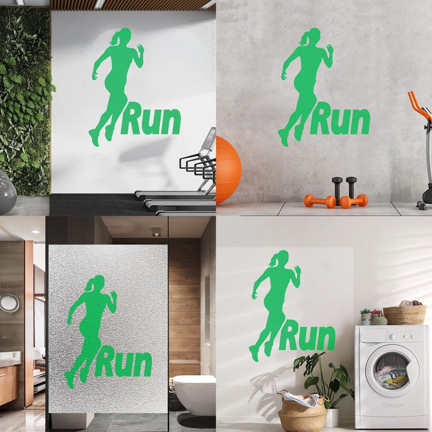 Run Running Girl Woman Sport Motivation Wall Decals Pvc Removable Without Leaving Glue