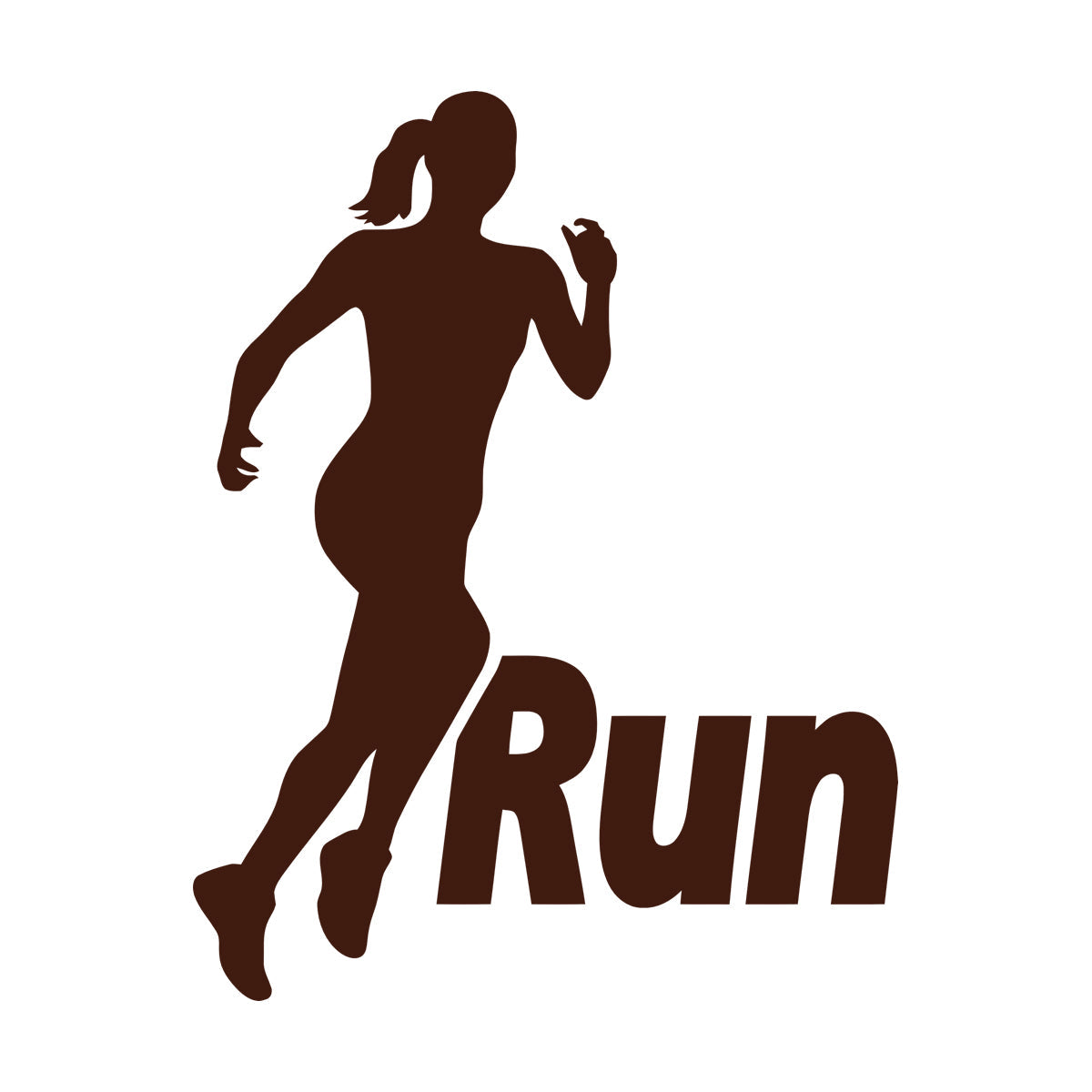 Run Running Girl Woman Sport Motivation Wall Decals Pvc Removable Without Leaving Glue