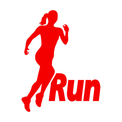 Run Running Girl Woman Sport Motivation Wall Decals Pvc Removable Without Leaving Glue