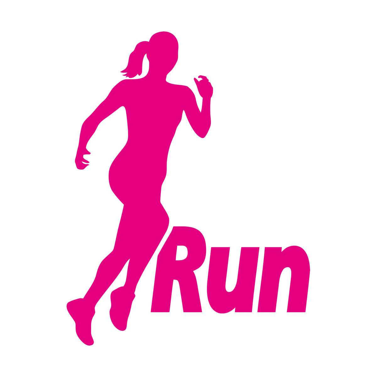 Run Running Girl Woman Sport Motivation Wall Decals Pvc Removable Without Leaving Glue