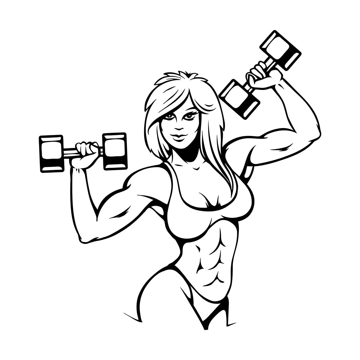 Lettering Stickers Woman Girl Bodybuilder Fitnesscenter Gymnastics Self Adhesive