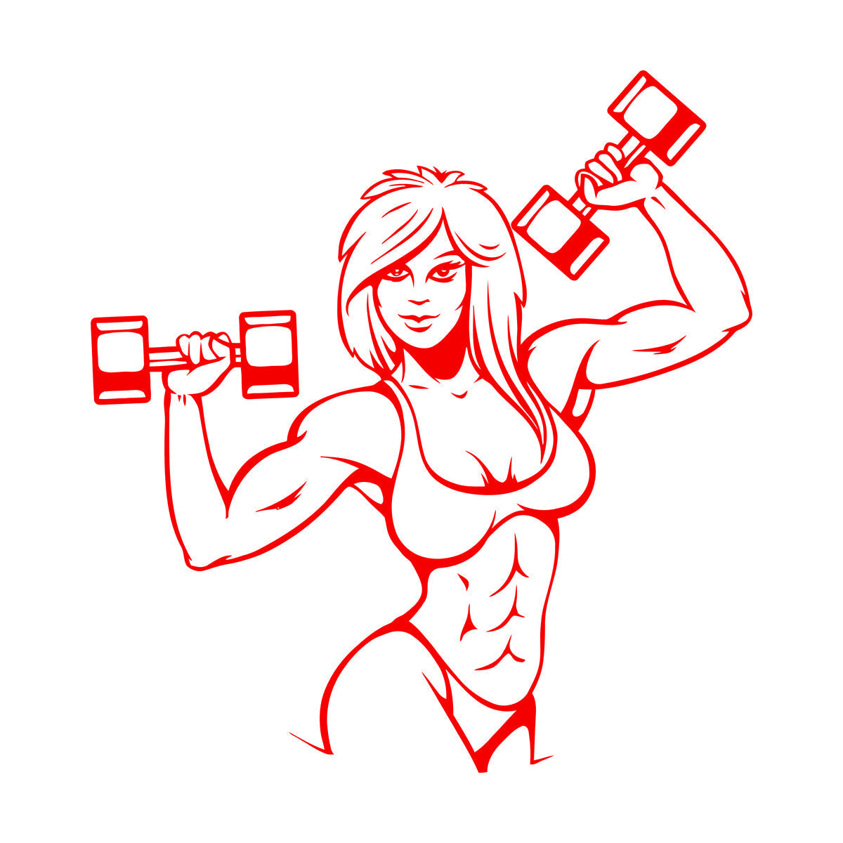 Lettering Stickers Woman Girl Bodybuilder Fitnesscenter Gymnastics Self Adhesive