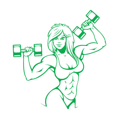 Lettering Stickers Woman Girl Bodybuilder Fitnesscenter Gymnastics Self Adhesive