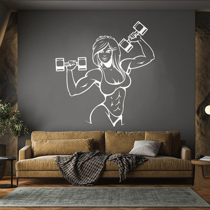 Lettering Stickers Woman Girl Bodybuilder Fitnesscenter Gymnastics Self Adhesive