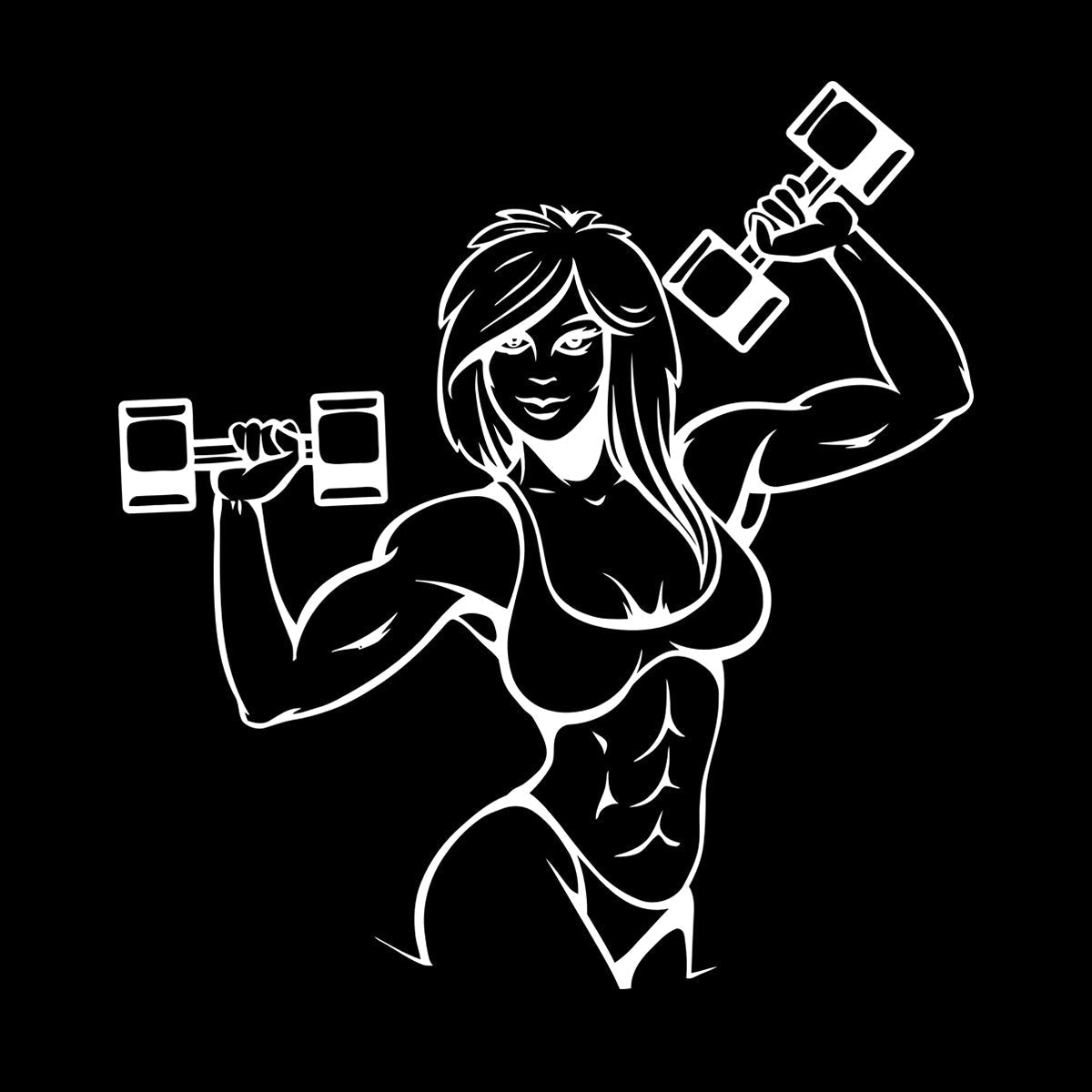 Lettering Stickers Woman Girl Bodybuilder Fitnesscenter Gymnastics Self Adhesive