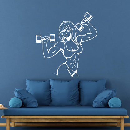 Lettering Stickers Woman Girl Bodybuilder Fitnesscenter Gymnastics Self Adhesive