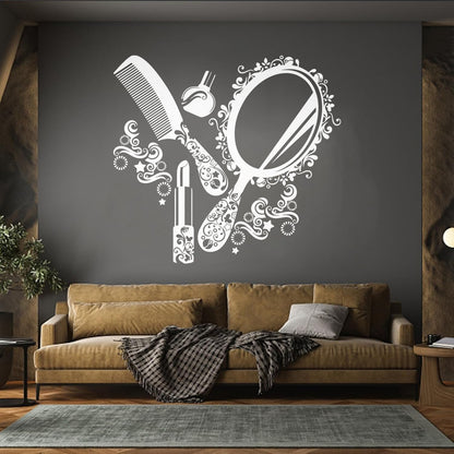 Wall Stickers Paster Paper Beauty Salon Cosmetics Nails Makeup Woman Girl Waterproof