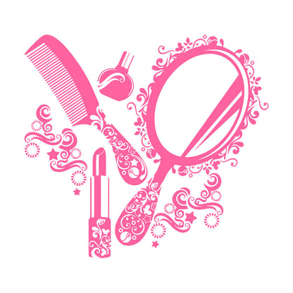 Wall Stickers Paster Paper Beauty Salon Cosmetics Nails Makeup Woman Girl Waterproof