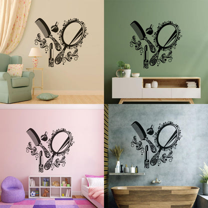 Wall Stickers Paster Paper Beauty Salon Cosmetics Nails Makeup Woman Girl Waterproof