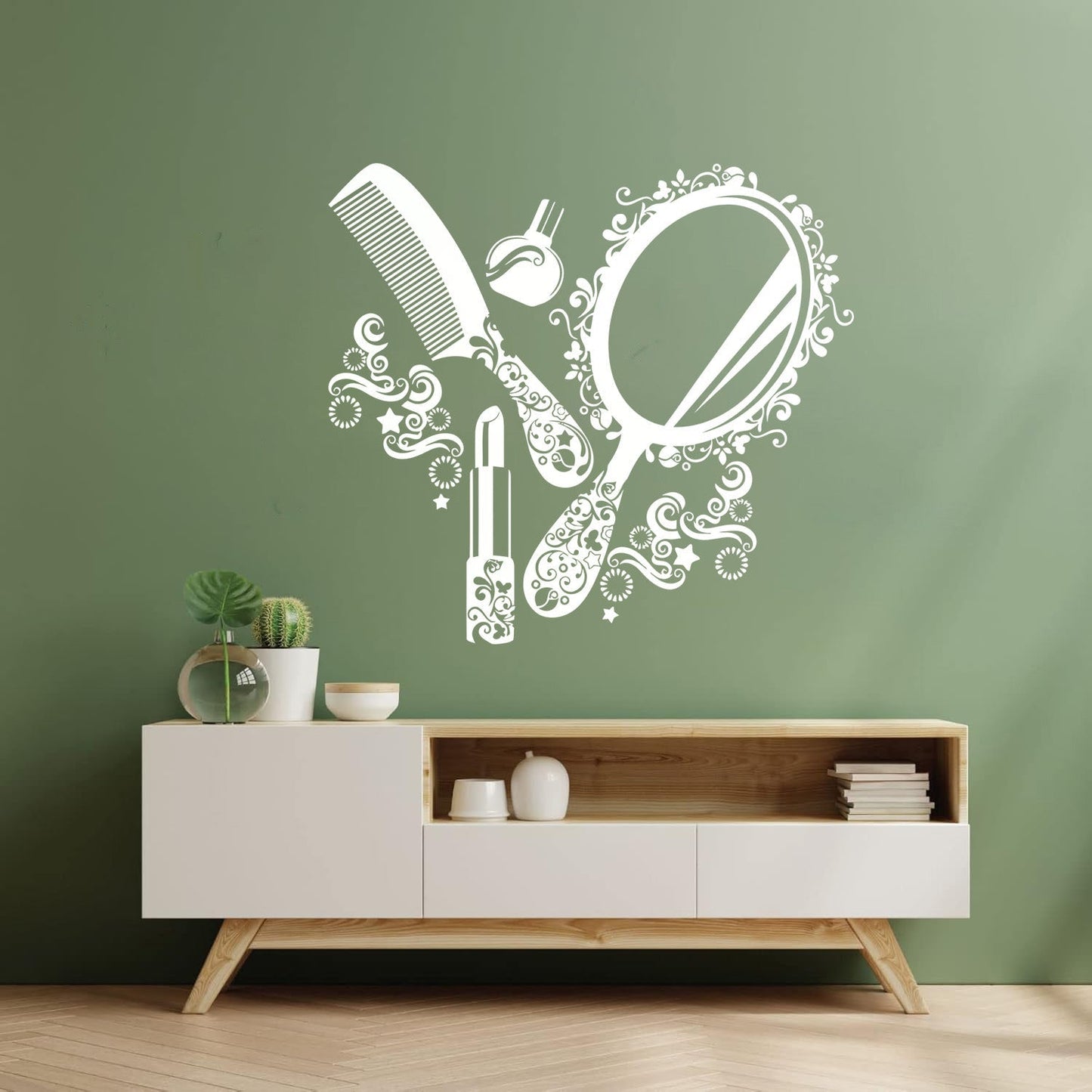 Wall Stickers Paster Paper Beauty Salon Cosmetics Nails Makeup Woman Girl Waterproof