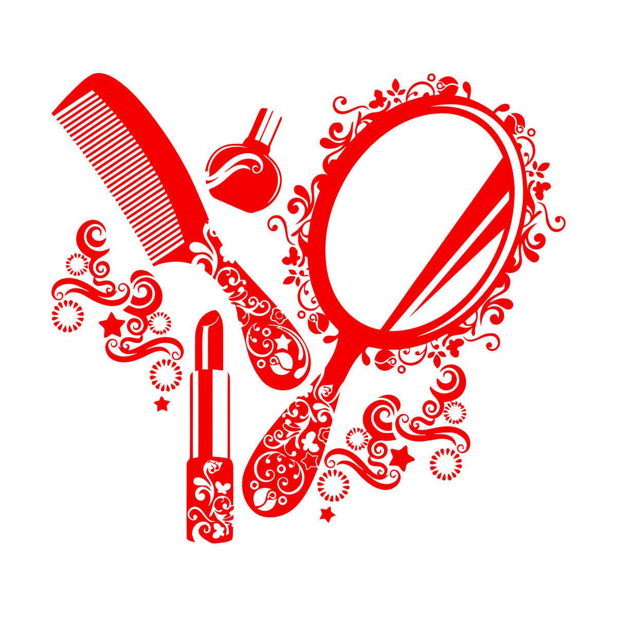 Wall Stickers Paster Paper Beauty Salon Cosmetics Nails Makeup Woman Girl Waterproof