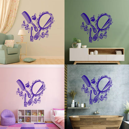 Wall Stickers Paster Paper Beauty Salon Cosmetics Nails Makeup Woman Girl Waterproof