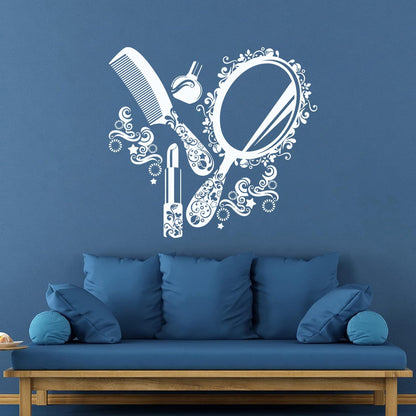 Wall Stickers Paster Paper Beauty Salon Cosmetics Nails Makeup Woman Girl Waterproof