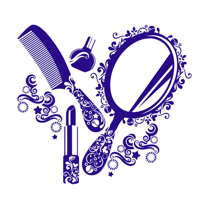 Wall Stickers Paster Paper Beauty Salon Cosmetics Nails Makeup Woman Girl Waterproof