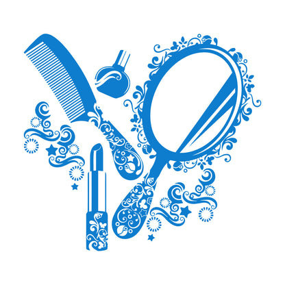 Wall Stickers Paster Paper Beauty Salon Cosmetics Nails Makeup Woman Girl Waterproof