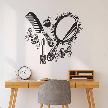 Wall Stickers Paster Paper Beauty Salon Cosmetics Nails Makeup Woman Girl Waterproof