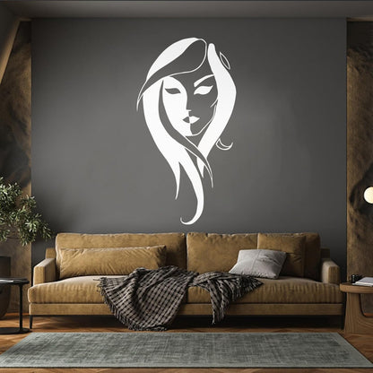 Fine Carving Decals Face Girls Woman Beauty Salon Head Art Decoration
