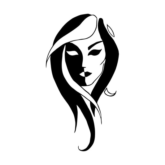 Fine Carving Decals Face Girls Woman Beauty Salon Head Art Decoration