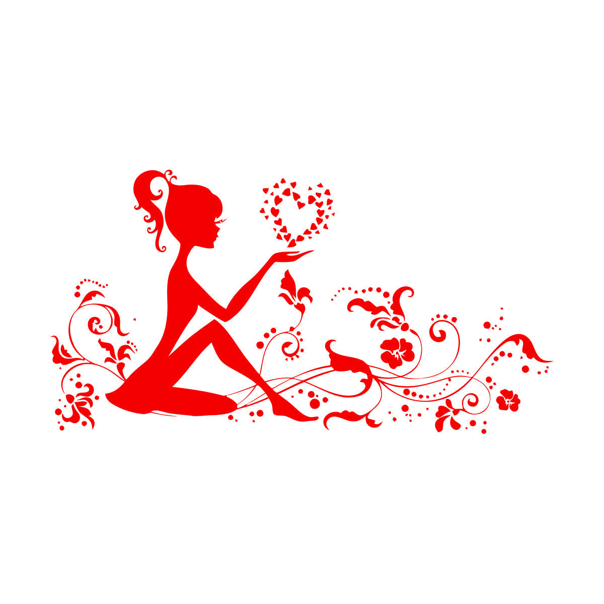 Engraving Stickers Girl Woman Love Romance Home Ation Car Body Decoration