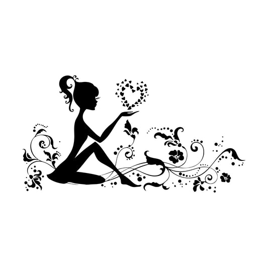 Engraving Stickers Girl Woman Love Romance Home Ation Car Body Decoration