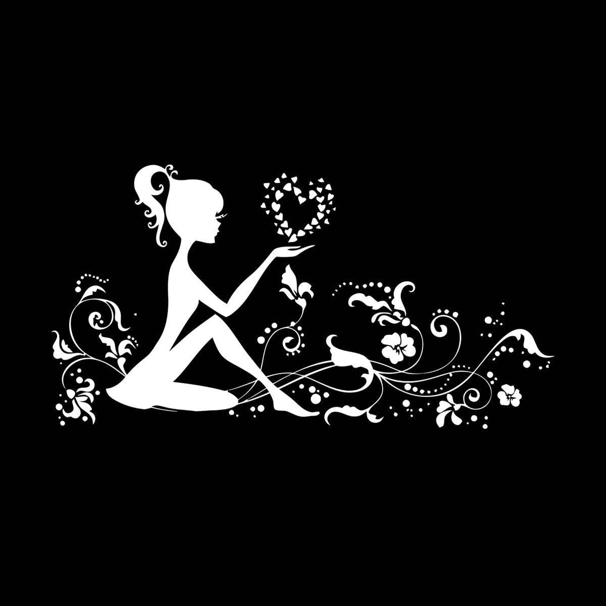 Engraving Stickers Girl Woman Love Romance Home Ation Car Body Decoration