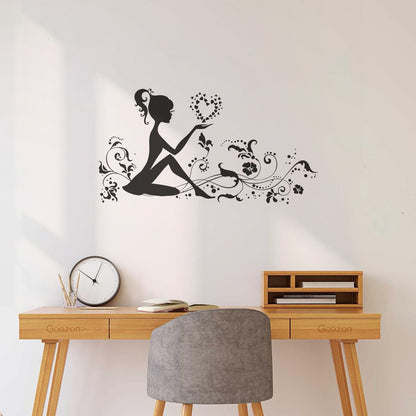 Engraving Stickers Girl Woman Love Romance Home Ation Car Body Decoration