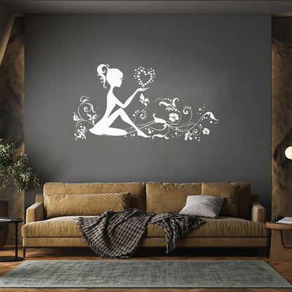 Engraving Stickers Girl Woman Love Romance Home Ation Car Body Decoration