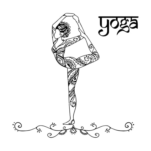 Wall Decals Paster Paper Girl Patterns Yoga Pose Beautiful Woman Tattoo Culture