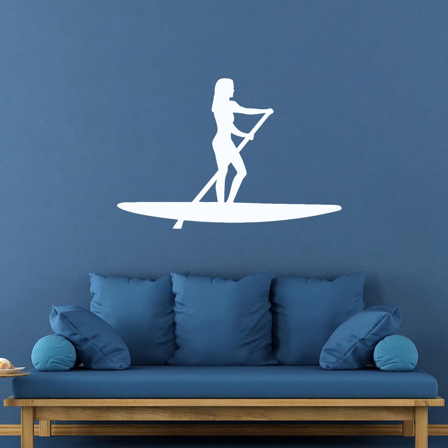 Wall Decals Girl With Paddle Canoe Woman Self Adhesive