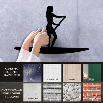 Wall Decals Girl With Paddle Canoe Woman Self Adhesive