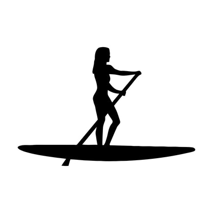 Wall Decals Girl With Paddle Canoe Woman Self Adhesive