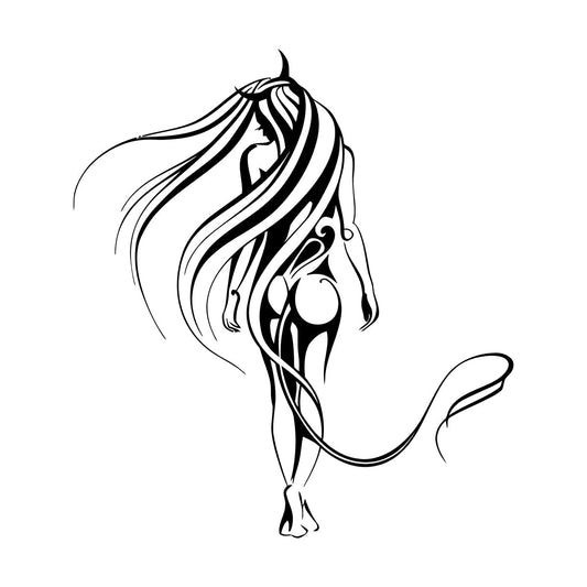 Naked Appeal Girl Beautiful Woman Devil Abstraction Patterns Wall Stickers Paster Paper Easy Installation