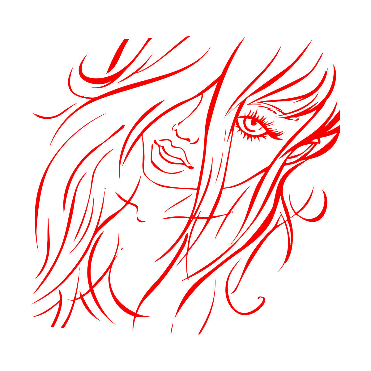 Fine Carving Decals Appeal Girl Beautiful Woman Beauty Salon It Won'T Fall Off