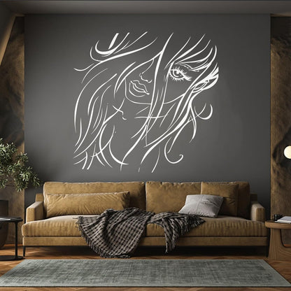 Fine Carving Decals Appeal Girl Beautiful Woman Beauty Salon It Won'T Fall Off