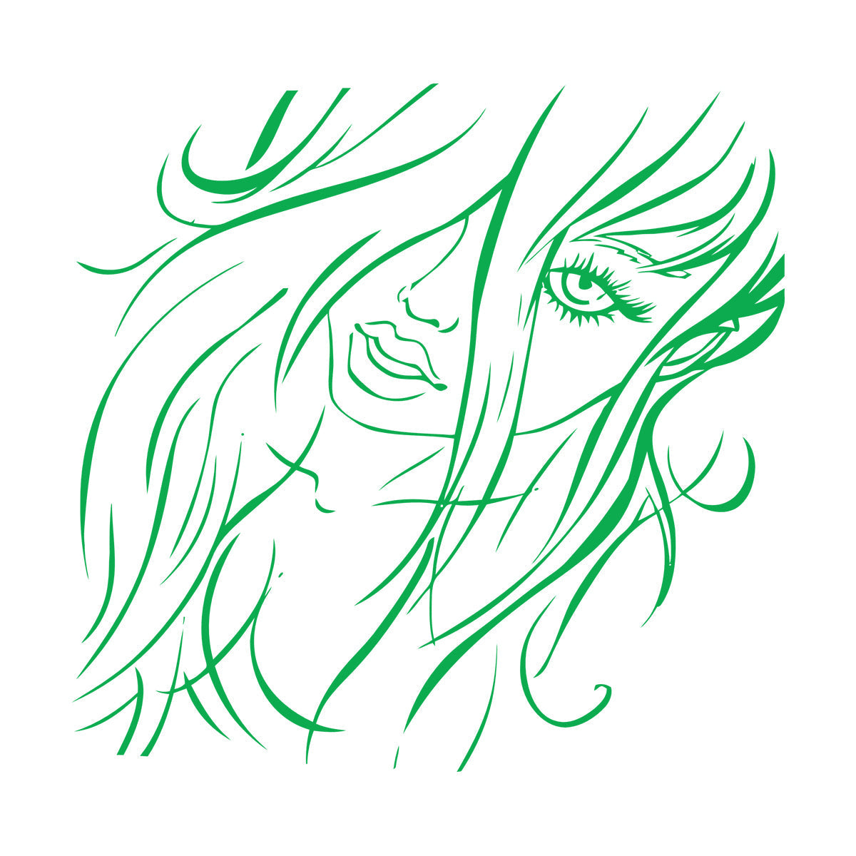 Fine Carving Decals Appeal Girl Beautiful Woman Beauty Salon It Won'T Fall Off