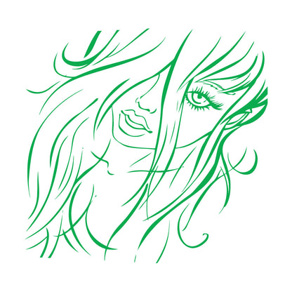 Fine Carving Decals Appeal Girl Beautiful Woman Beauty Salon It Won'T Fall Off