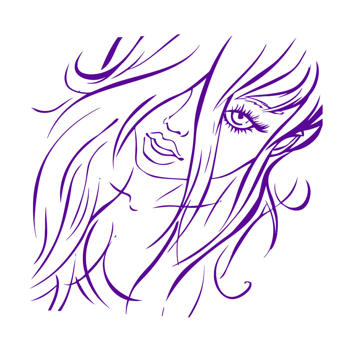 Fine Carving Decals Appeal Girl Beautiful Woman Beauty Salon It Won'T Fall Off