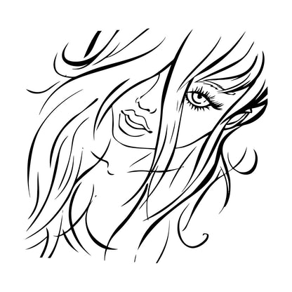 Fine Carving Decals Appeal Girl Beautiful Woman Beauty Salon It Won'T Fall Off