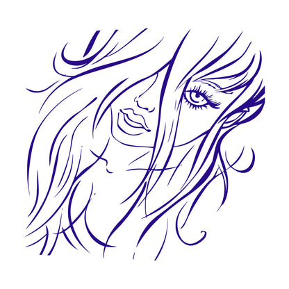 Fine Carving Decals Appeal Girl Beautiful Woman Beauty Salon It Won'T Fall Off