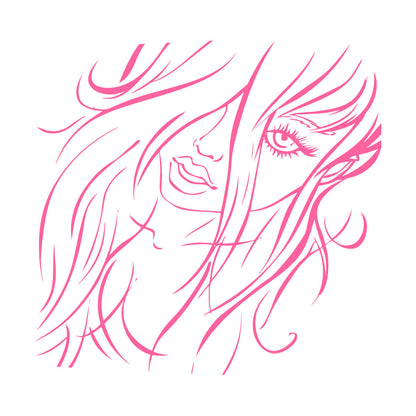 Fine Carving Decals Appeal Girl Beautiful Woman Beauty Salon It Won'T Fall Off