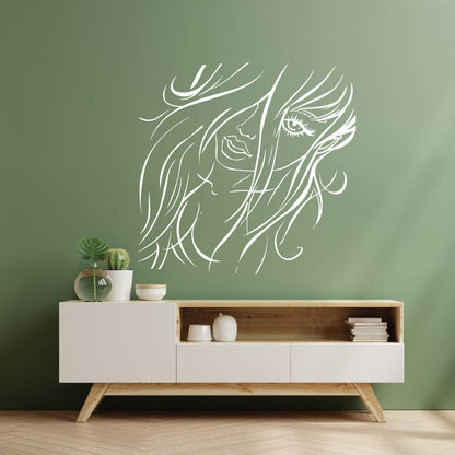 Fine Carving Decals Appeal Girl Beautiful Woman Beauty Salon It Won'T Fall Off