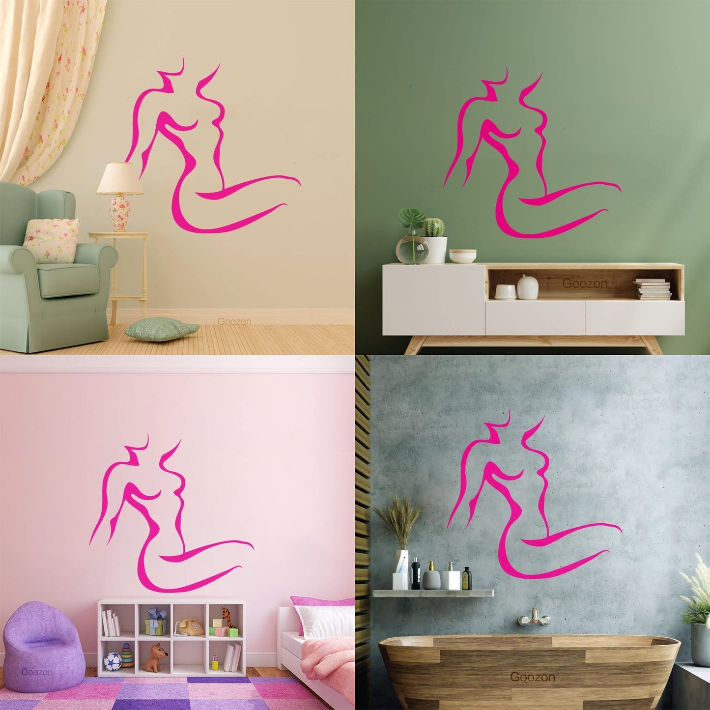 Wall Decals Pvc Silhouette Girl Appeal Woman Wall Beautification